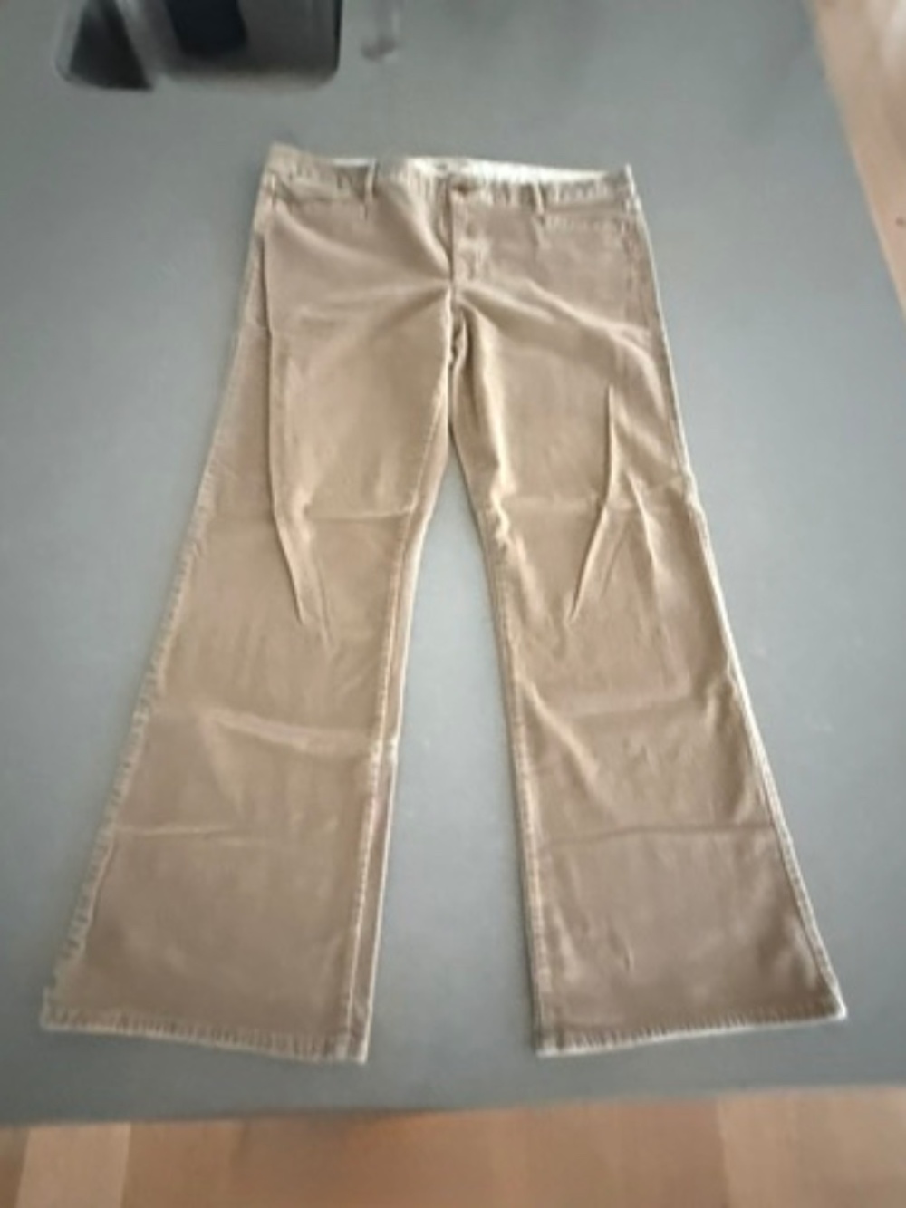 BANANA REPUBLIC Wide Leg Bootcut Sz 32x29.5 Corduroy Pants Beige Women's